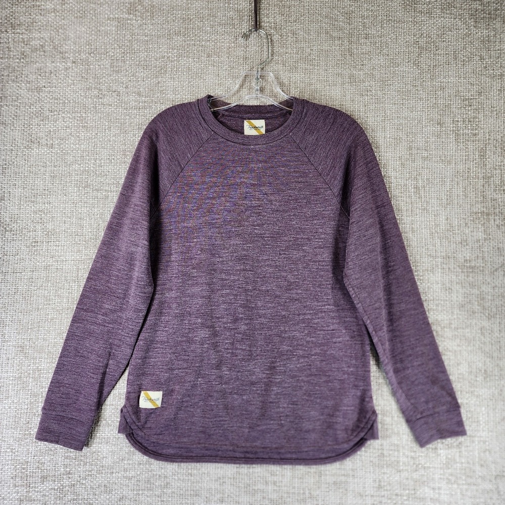 Tracksmith Rapid Transit Crewneck Running Top Womens S Purple Wool Blend